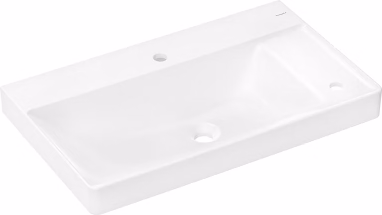 hansgrohe Xelu Q lavabo avec tablette à droite, 2 trous pour robinet, sans trop-plein, 800x480mm, blanc, 60319450, 60319450