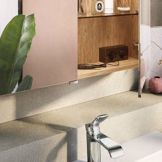 Rubinetto per lavabo Ibbenzoa® in ottone – con beccuccio curvo, componenti interni in Vetroceramica, a risparmio idrico, con controllo della pressione stabile per acqua calda e fredda
