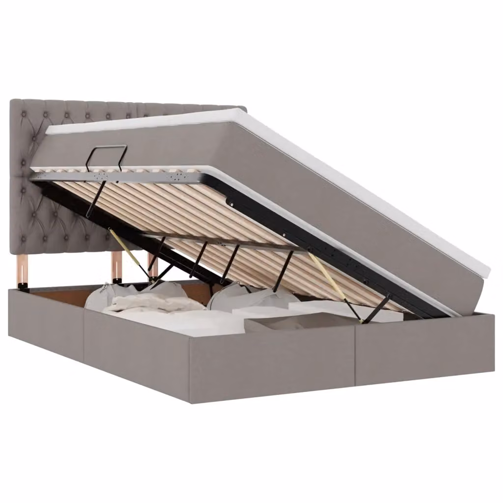 Letto con contenitore vidaXL con illuminazione LED e porte USB, colore grigio, L/P/H: 140 x 200 x 128 cm – 2