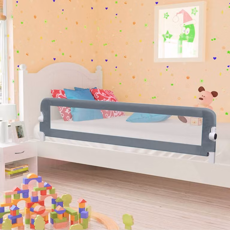 Sponde di sicurezza per letti per bambini vidaXL, Grigio, L: 180 cm, H: 42 cm, P: 40,5 cm