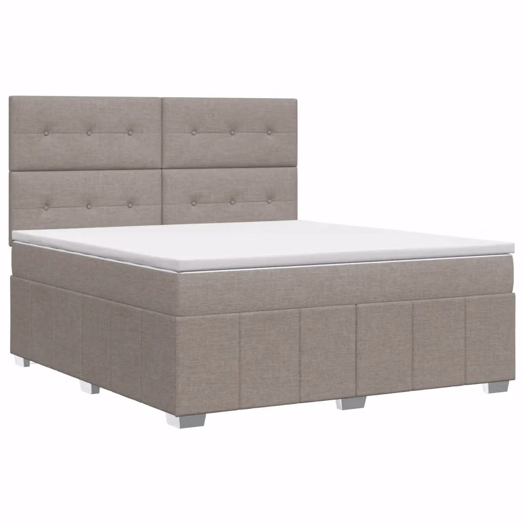 Letto box spring con materasso vidaXL in tessuto beige L: 180 cm, P: 200 cm, H: 76,5 cm – 2