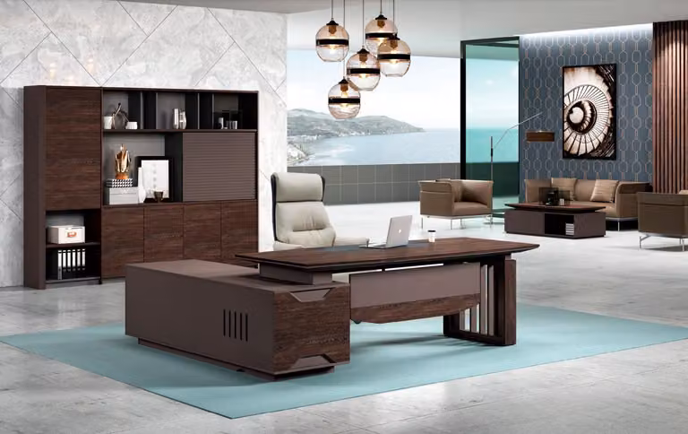 Büro Tisch Bürotisch Arbeitstisch Schreibtisch Büromöbel Holz Braun
