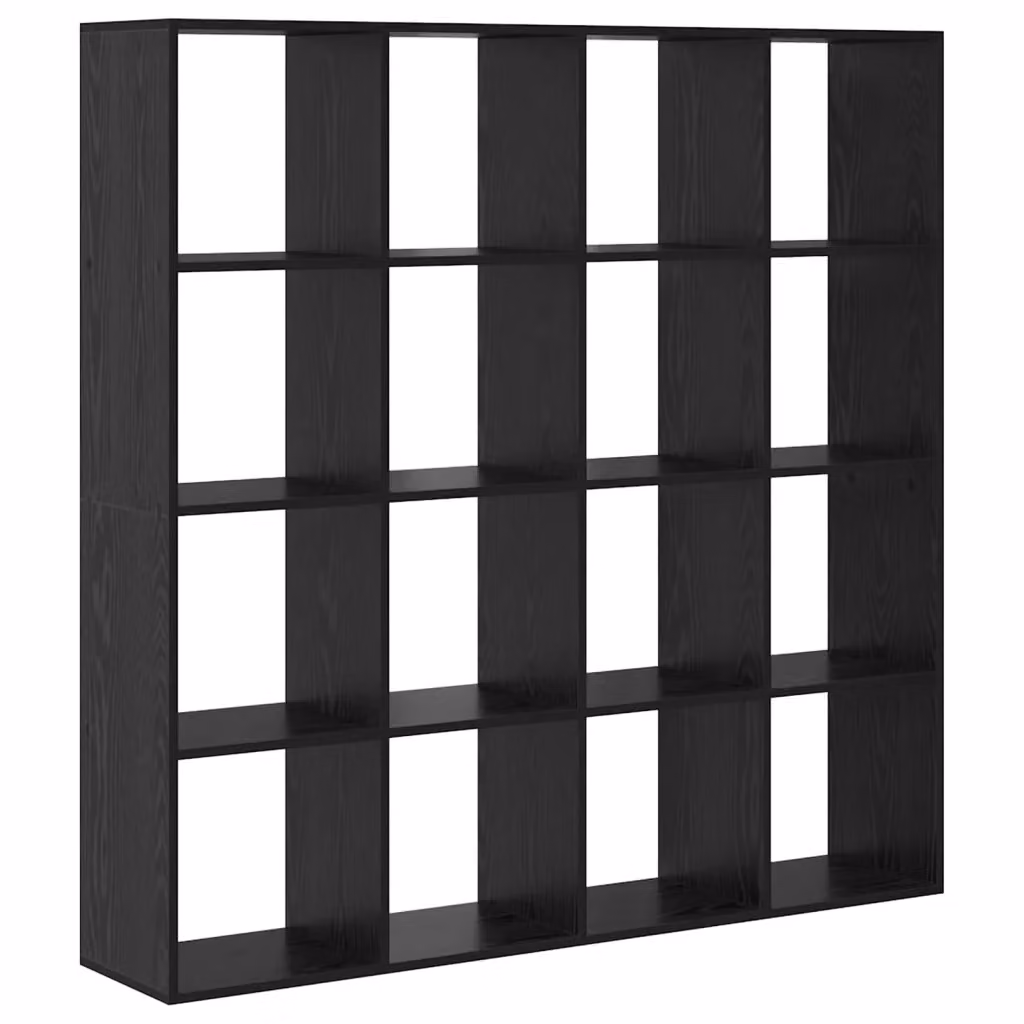 Libreria vidaXL a 16 livelli in MDF Nero Opaco, L 137,5 cm x H 137,5 cm x P 29 cm – 2