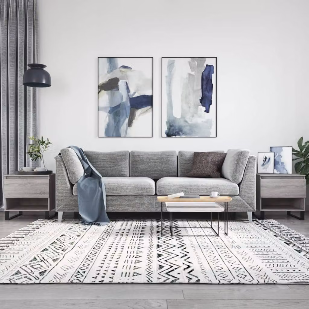 Set di 2 tavolini da salotto moderni vidaXL in legno e metallo, colore grigio, L/P/H: 50 x 46 x 50 cm