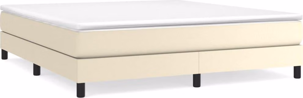 Giroletto a Molle con Materasso Crema 180x200 cm in Pelle finta