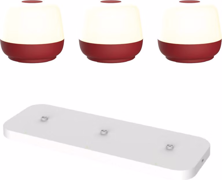 Luxus Europe - Lampada da tavolo Naxos Bordeaux - Lampade da tavolo da esterno senza fili – Set da 3 – Ricaricabili