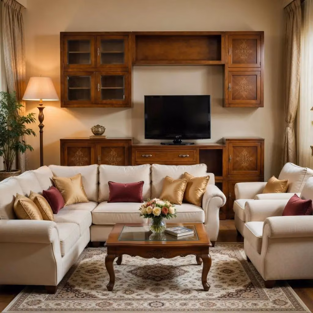 Parete attrezzata Mobili 2G in legno laccato marrone L: 310 cm, P: 65 cm – 1