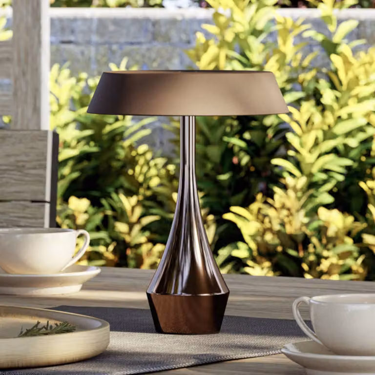 EGLO Lampada LED da tavolo a batteria TURCIO, bronzo, altezza 20 cm, IP44 dimmerabile, Bronzo / Ottone antico, Soggiorno / Sala da pranzo, Metallo