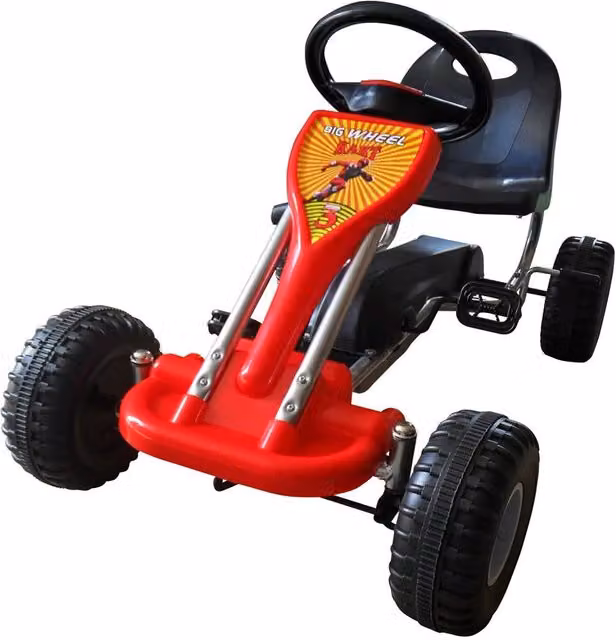 Go-kart a pedali per bambini rosso con freno L: 89 cm, H: 52 cm, P: 51 cm – 1