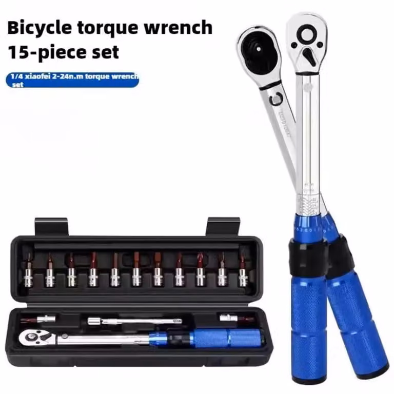 Chiave dinamometrica preimpostata - Set da 15 pezzi - Per biciclette - Per metallo - Per officina e manutenzione