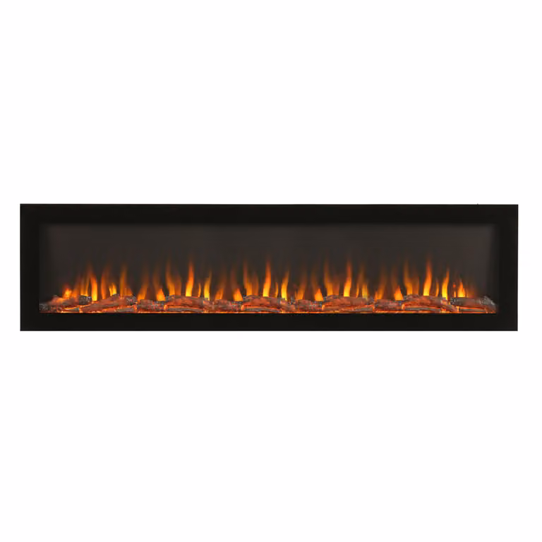 Camino Elettrico Moderno a Parete Nero da 60" -  Edge  - ECOSO by Hudson Reed