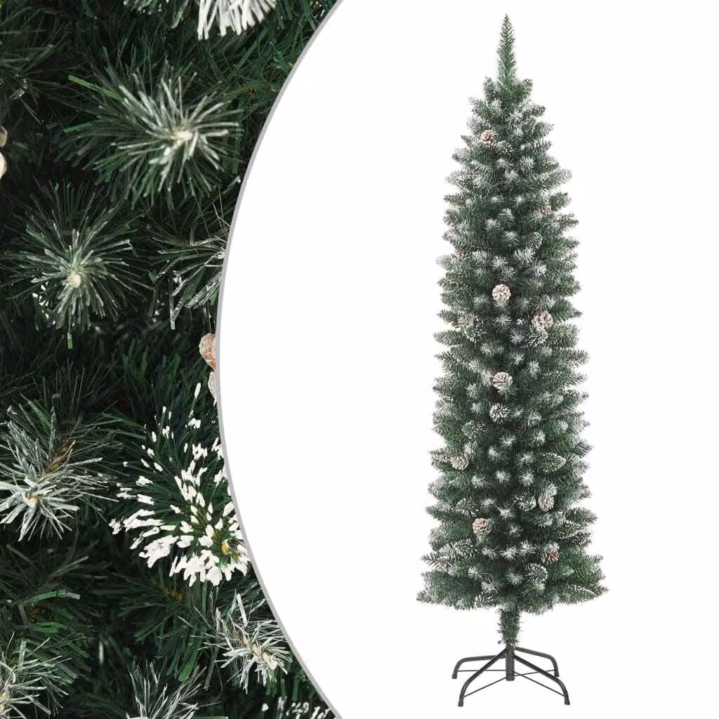The Living Store Albero di Natale artificiale con supporto Slim 210 cm PVC