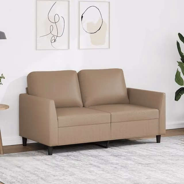 Divano a 2 Posti-Sofa 2 Posti Cappuccino 140 cm in Similpelle 746677