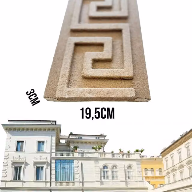 Cornice decorativa per esterno in resina sintetica Eternal Parquet, colore beige, L/P/H: 200 x 19,5 x 3 cm