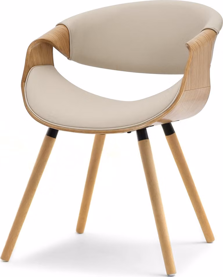 Sedia da pranzo di design SAROLTA - rovere / beige