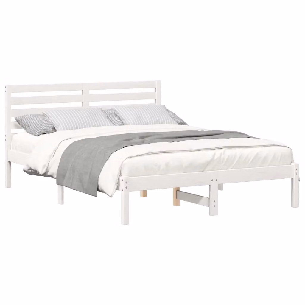Struttura del letto vidaXL in pino massello bianco con doghe in legno L/P: 120 x 200 cm – 2