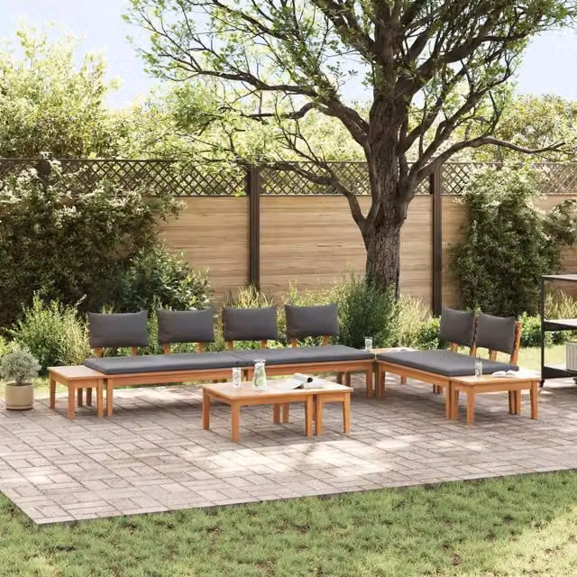 Set Divano da Giardino 5 pz Marrone e Grigio 3356871