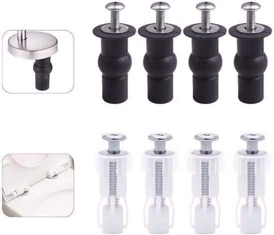 Supporti superiori per sedili WC - 8 pezzi in plastica bianca