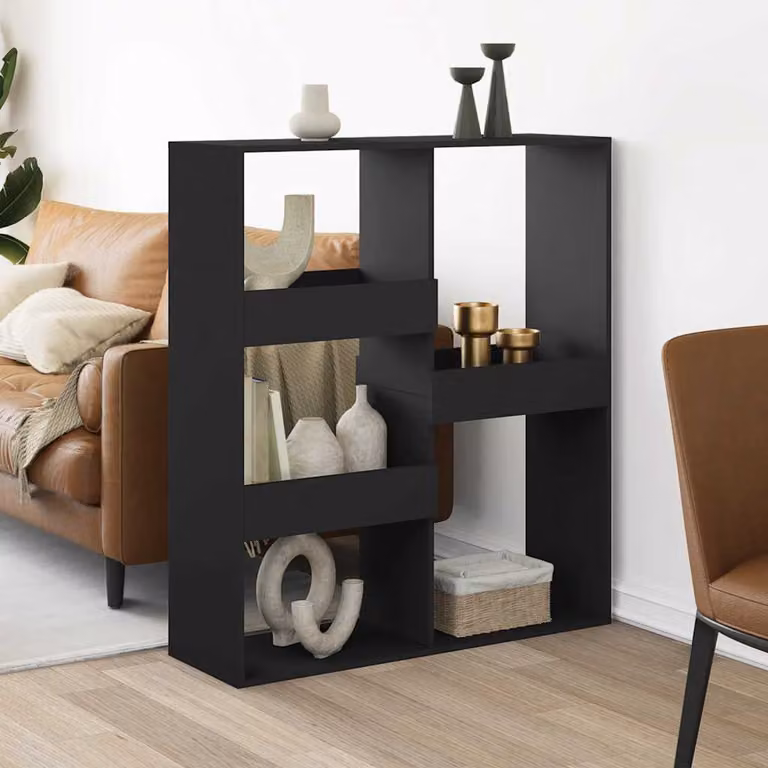 Divisorio vidaXL Nero in MDF per Soggiorno L: 100 cm, P: 33 cm, H: 115 cm