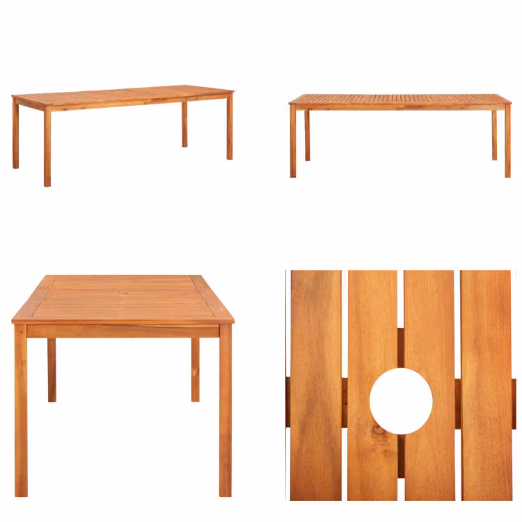 vidaXL Tavolo da giardino 215x90x74 cm in legno massiccio di acacia - Tavolo da pranzo - Tavoli da pranzo - Tavolo da pranzo da giardino - Tavoli da pranzo da giardino