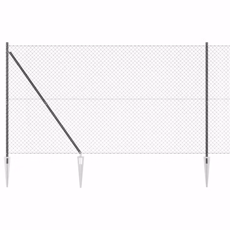 Recinzione a maglie vidaXL in acciaio rivestito in PVC grigio, L: 25 m, H: 1,6 m