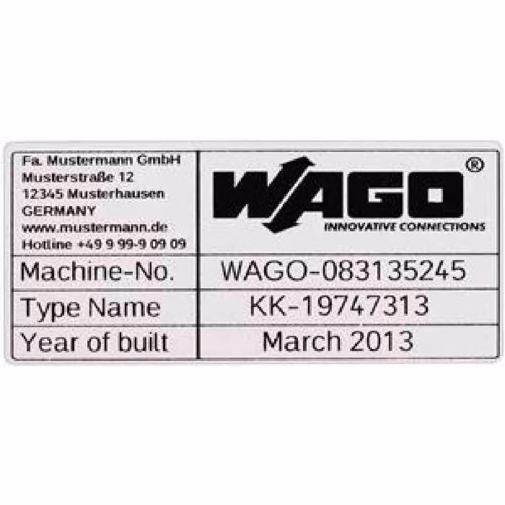 Marcatura terminale WAGO si Serie 210 RM=99mm