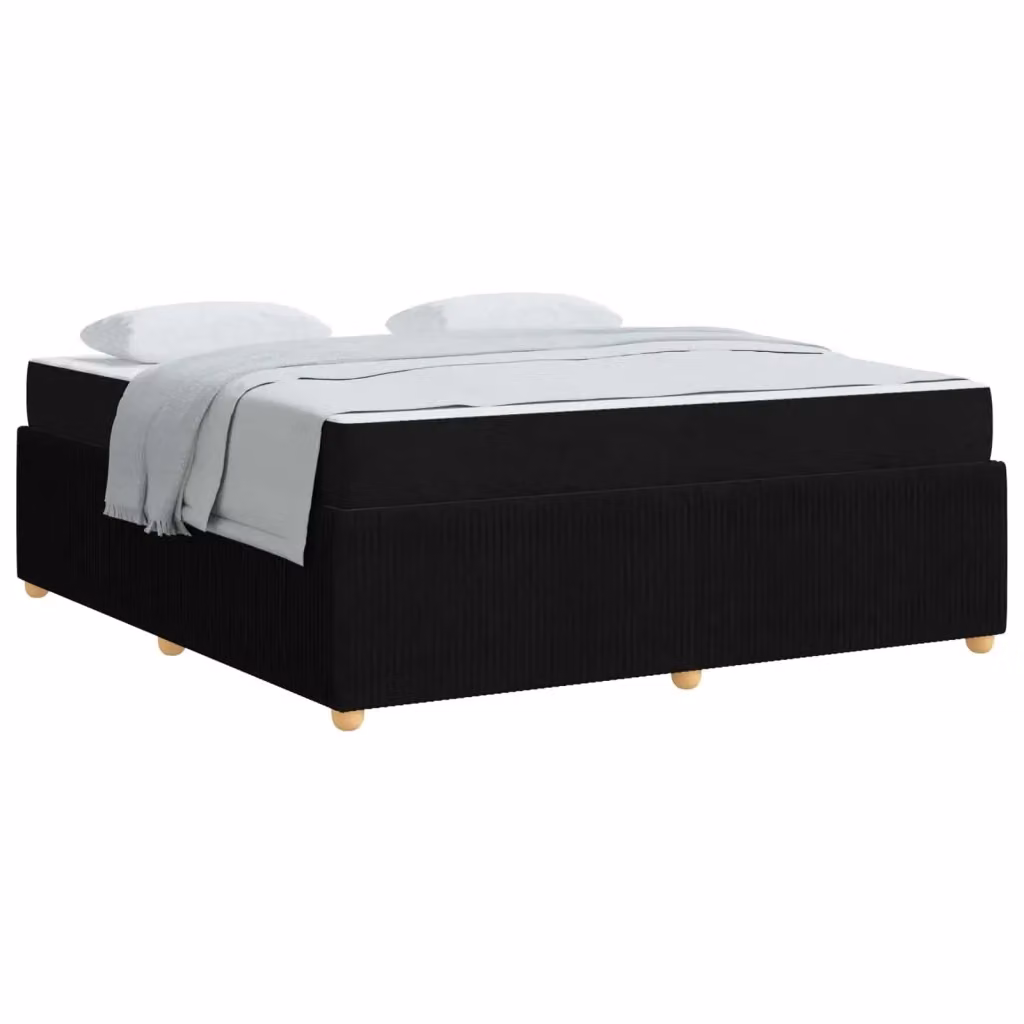 Struttura letto imbottita vidaXL in tessuto nero L 180 x P 200 cm – 2