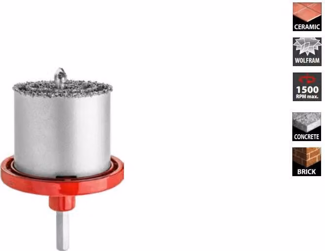 Seghe a tazza al tungsteno Drel 6 elementi. 33-53-67-73 mm