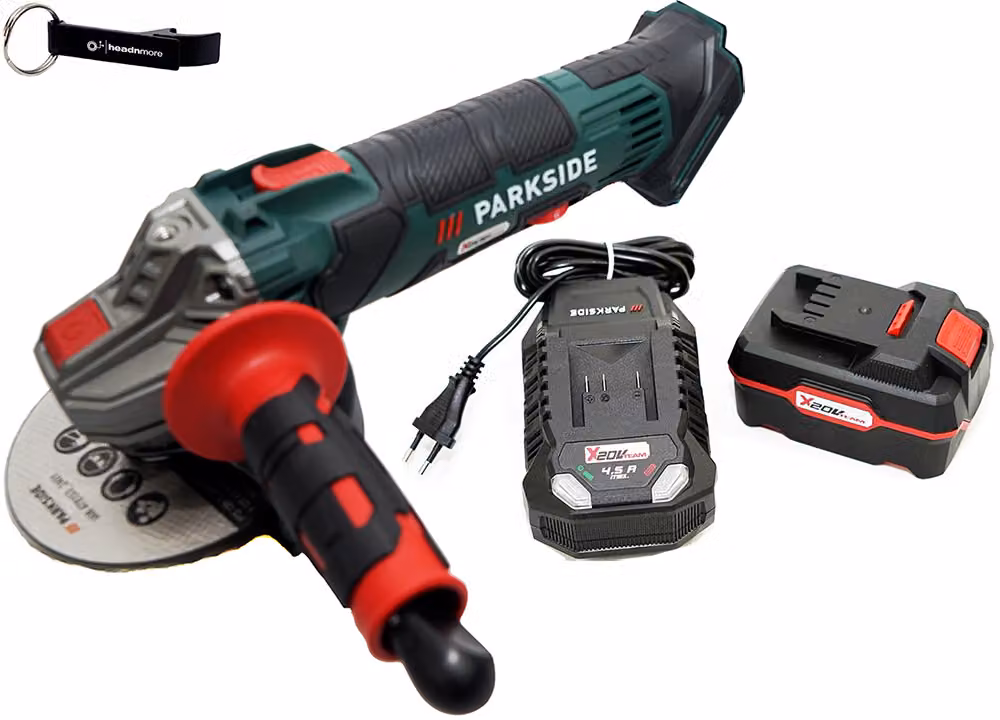 Smerigliatrice angolare a batteria PARKSIDE® 20 V PWSA 20-Li / incl. batteria (4 Ah) e caricabatteria (4,5 A)