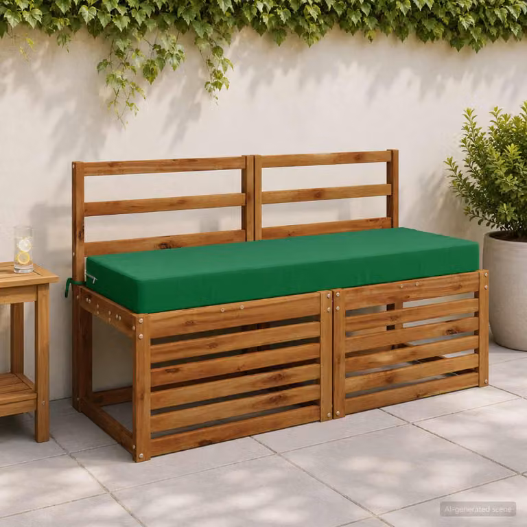 vidaXL Cuscino per la seduta SOEST in poliestere verde con rivestimento lavabile e resistente ai raggi UV