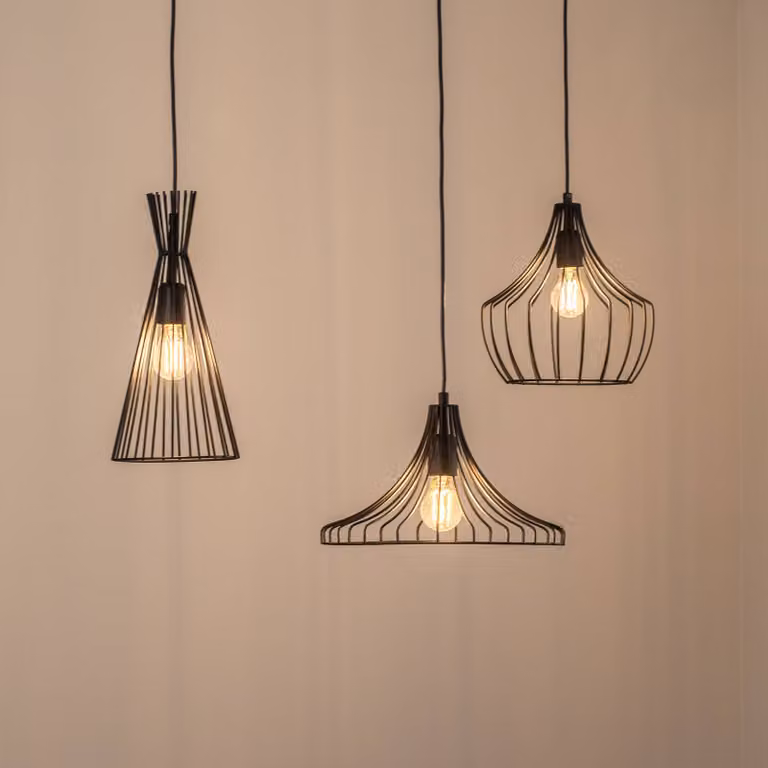 Lampada a sospensione Mezopotamya N-1291 Opviq, dimmerabile, Nero, Soggiorno / Sala da pranzo, Metallo, Moderno, Lampada a sospensione