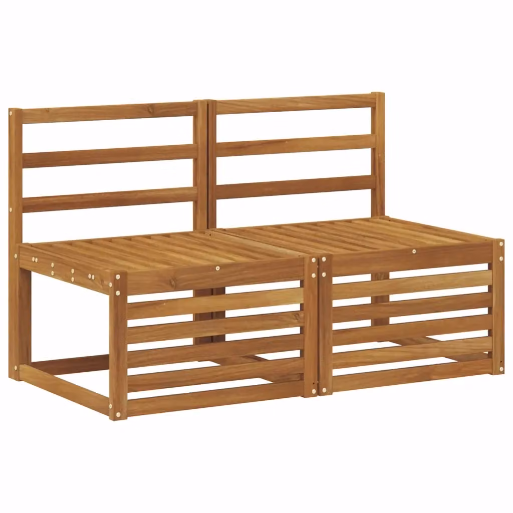 Set di 2 divani centrali da esterno vidaXL in legno di acacia massello marrone L/P/H: 118 x 73 x 63 cm – 2