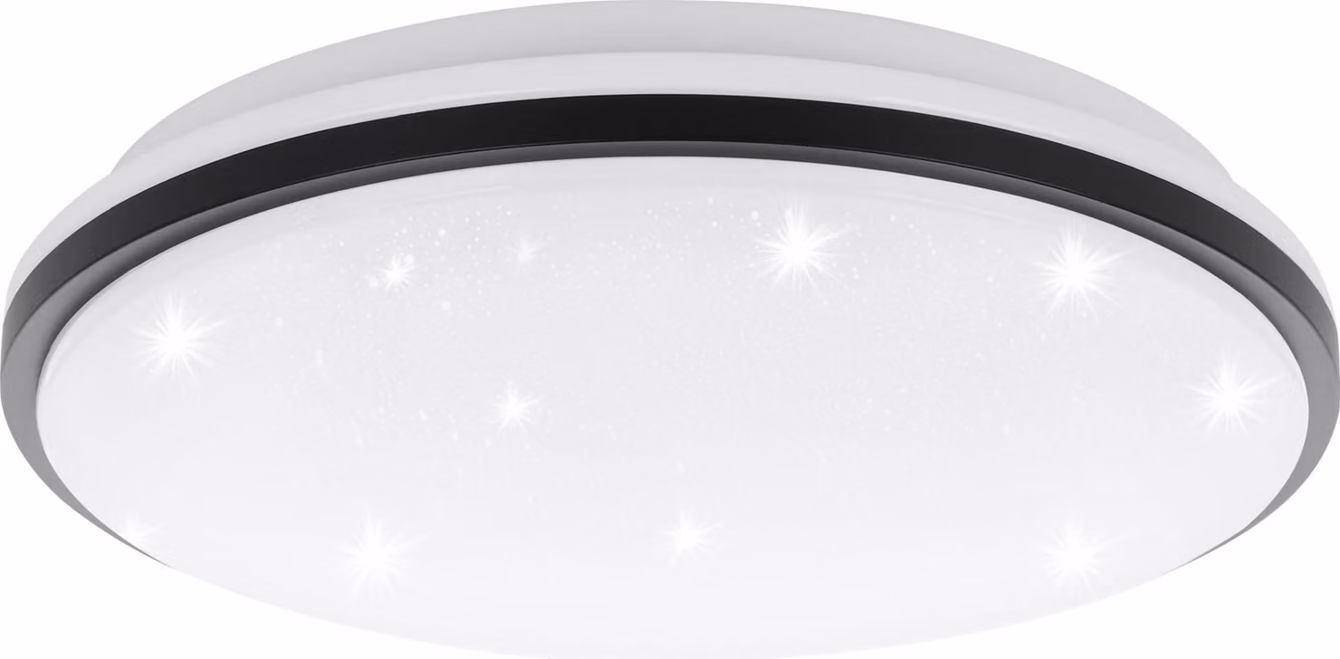 Eglo Plafoniera LED Marunella-S bianco nero Ø 34 cm con effetto cristallo