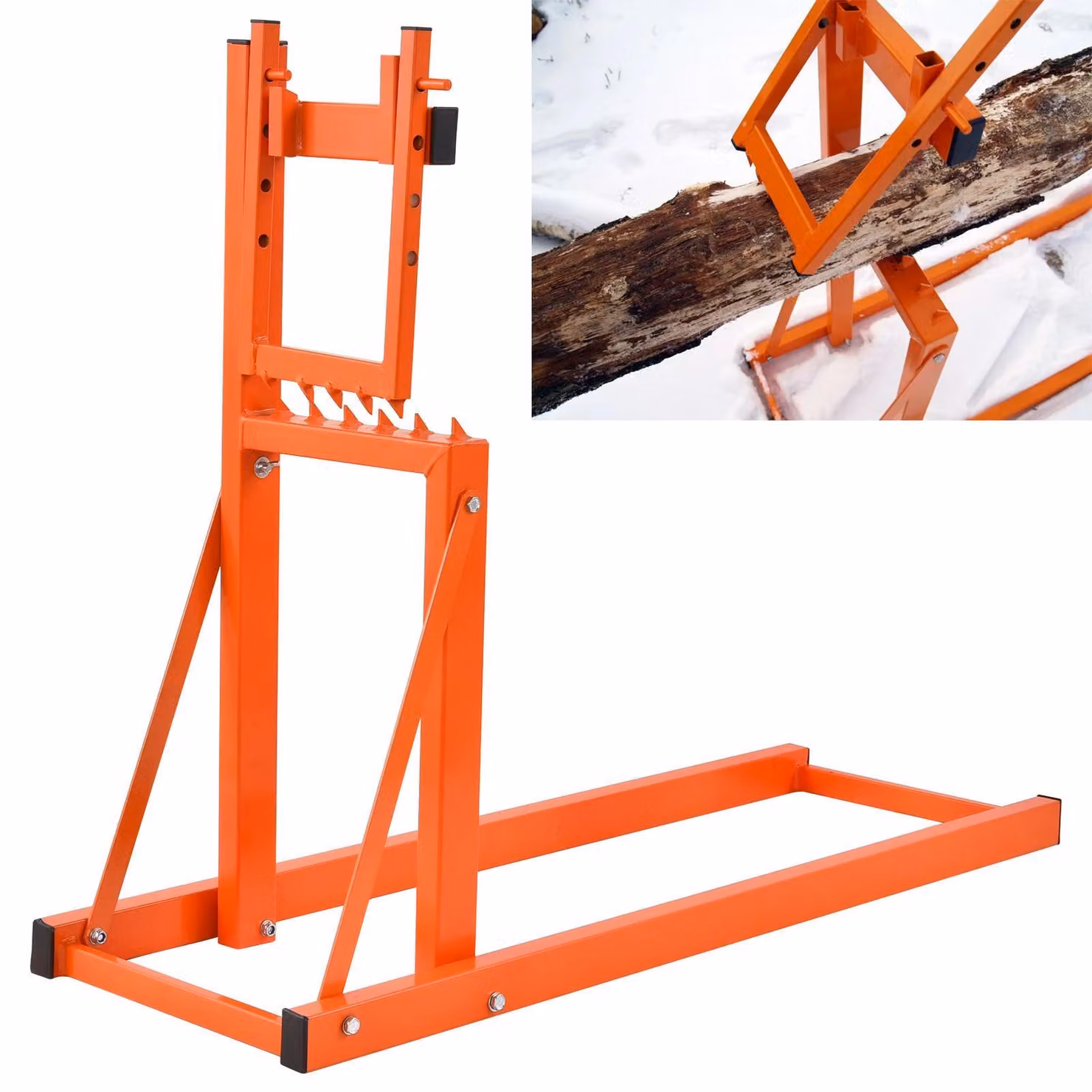 Supporto per sega in legno - Cavalletto pieghevole per taglio del legno - Struttura in metallo resistente - Acciaio ad alto tenore di carbonio - Capacità di carico: 150 kg - Ideale per tagliare legna da ardere