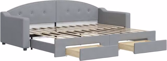 Divano letto | Sof¨¤ letto | Letto singolo Estraibile Cassetti Grigio Chiaro 80x200cm Tessuto