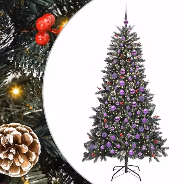Albero di Natale artificiale verde vidaXL con 300 LED luce bianca calda, Altezza: 180 cm – 1
