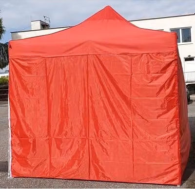Tenda da festa a forbice 4x6 m ALU Premium 450 g/m² - 4 pannelli laterali pieni, rosso