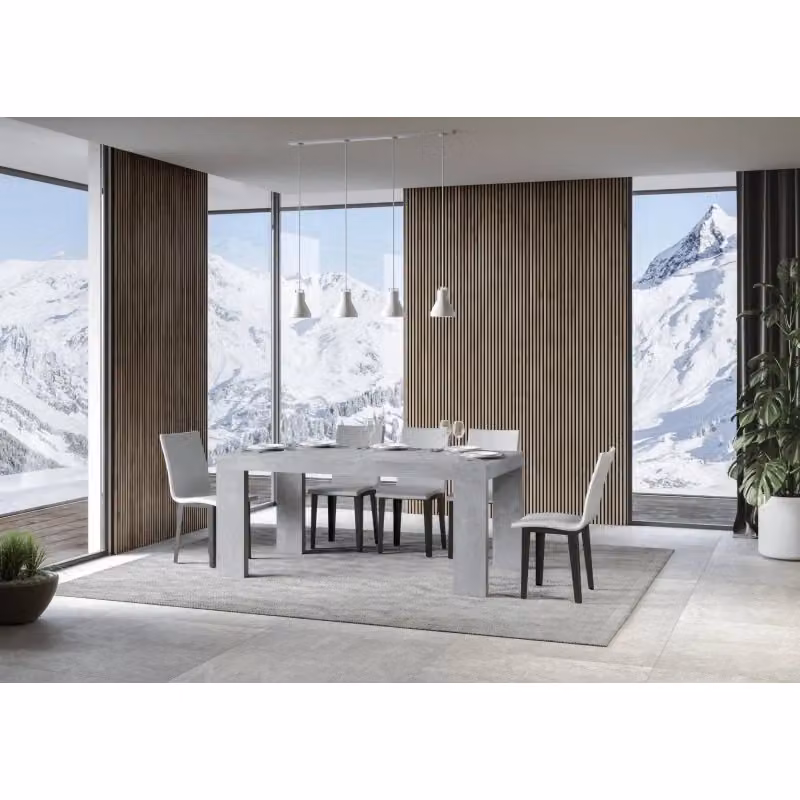 Tavolo allungabile moderno Itamoby grigio con piano in MDF laminato per cucina e sala da pranzo L/P/H: 160-264 x 90 x 77 cm – 2