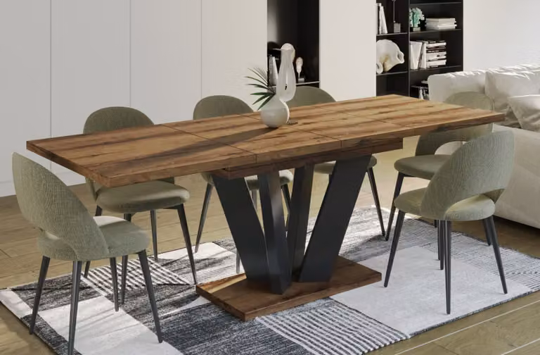 Tavolo da pranzo Endo-Möbel allungabile Alex 130cm - 210cm tavolo robusto a colonna (rovere monastero)