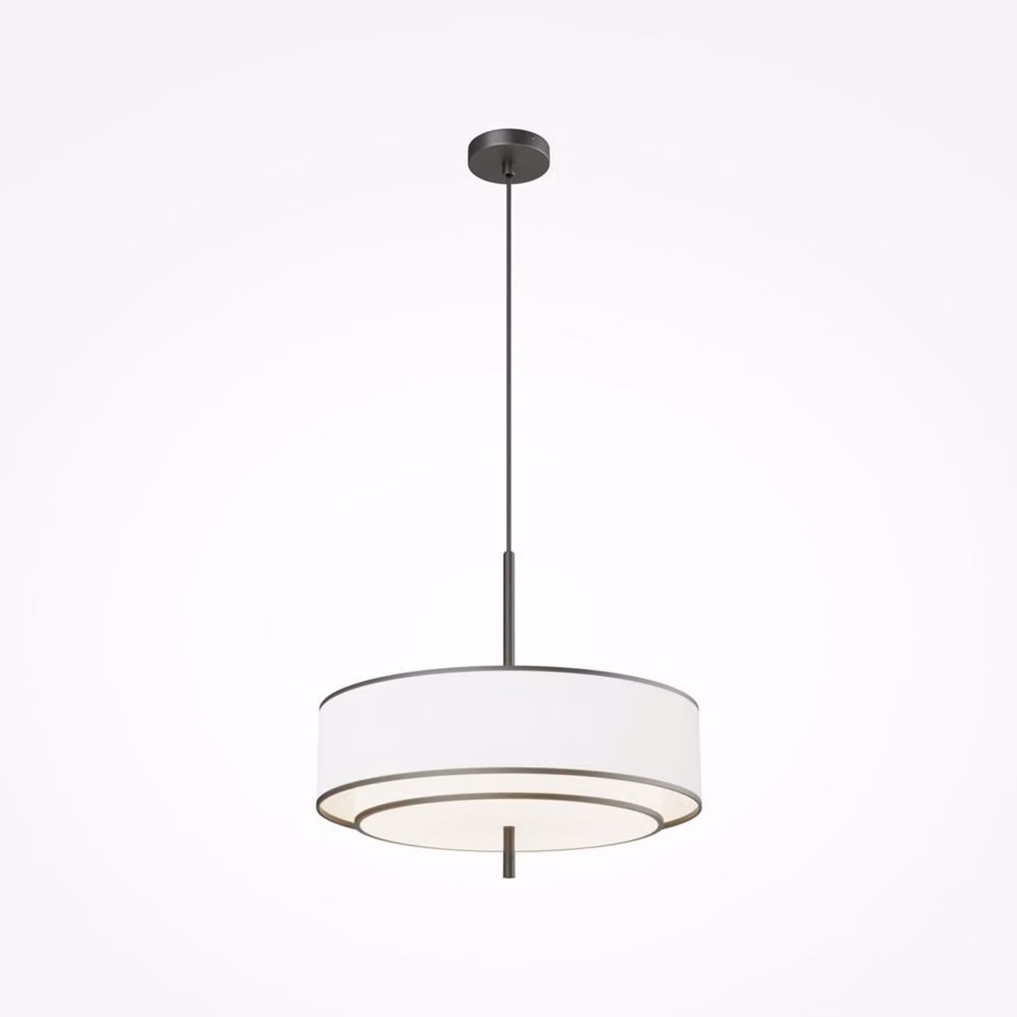 Lampada a sospensione con paralume rotondo BERGAMO bianco e nero, 5xE27x60W, tessuto, dimensioni: 346x50x50 cm, IP20, Maytoni