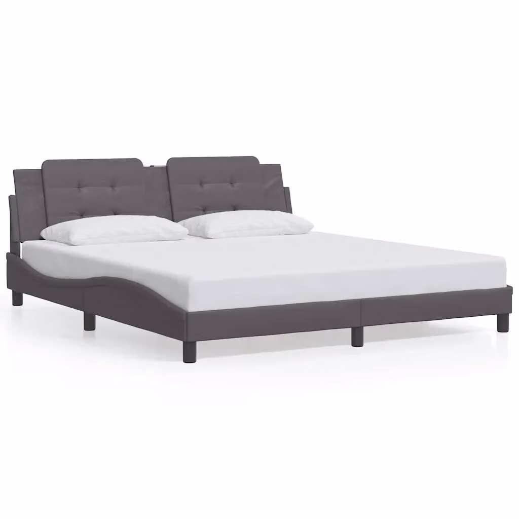 Giroletto senza materasso vidaXL Zadar in similpelle grigia L/P: 180 x 200 cm – 2