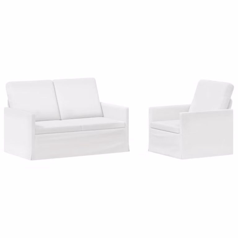 Set di 2 divani moderni vidaXL in tessuto bianco con struttura in metallo per il tuo soggiorno