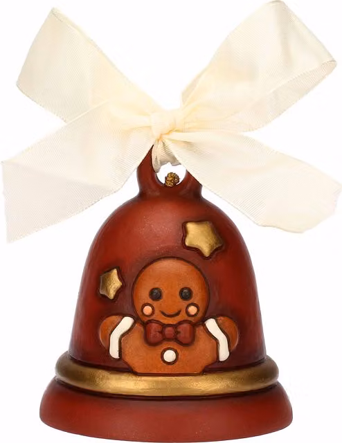 Campanella Limited Edition 2025 THUN in ceramica rossa con decoro astratto e forma rotonda