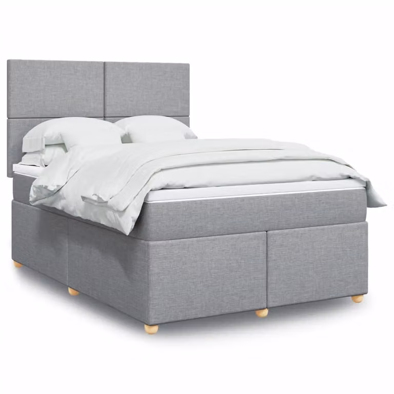 vidaXL Letto Ibrido con Materasso Grigio e Bianco L/P: 160 x 200 cm