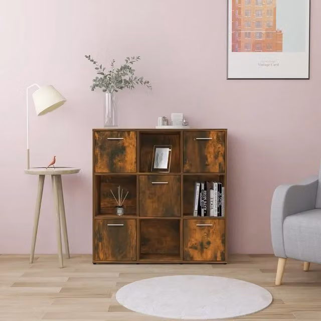 Libreria a scaffale moderna Design Mania in legno multistrato color rovere fumo, L 90 cm x P 30 cm x H 90 cm – 1