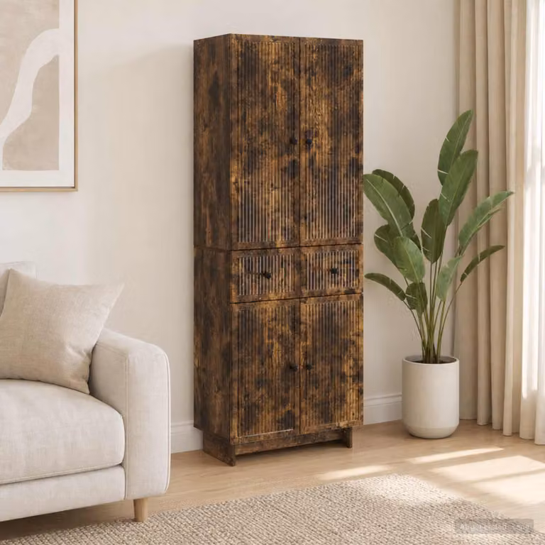Set di 2 armadi vidaXL in legno ingegnerizzato MDF marrone opaco