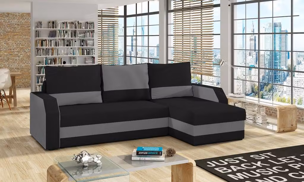Stoff L-Form Couch Wohnlandschaft Ecksofa Garnitur Modern Design Sofa Couchen
