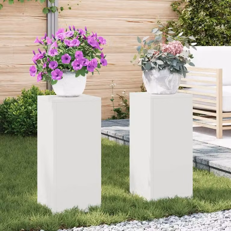 vidaXL Supporto per piante 2 pz Bianco 24 x 24 x 55 cm