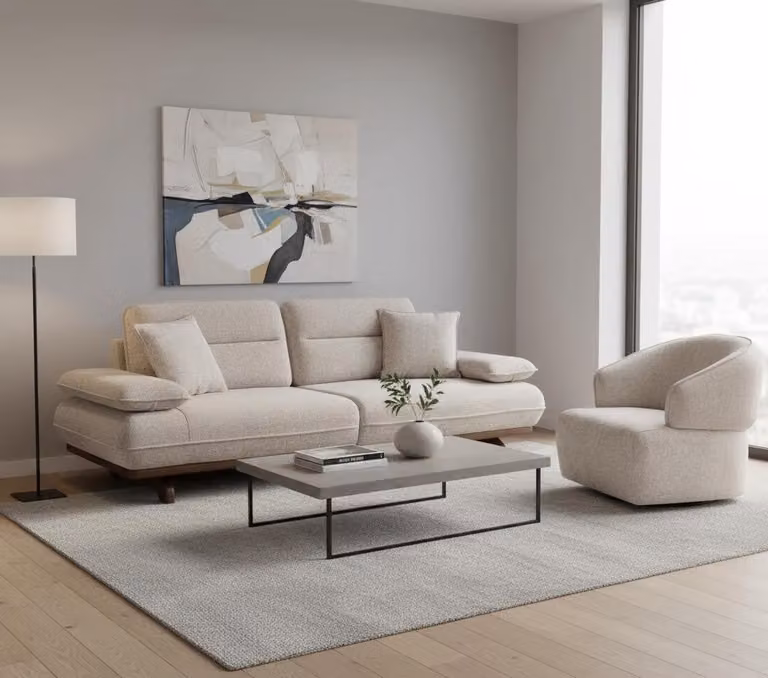 Elegante set da salotto con divano 3+1 dal design moderno