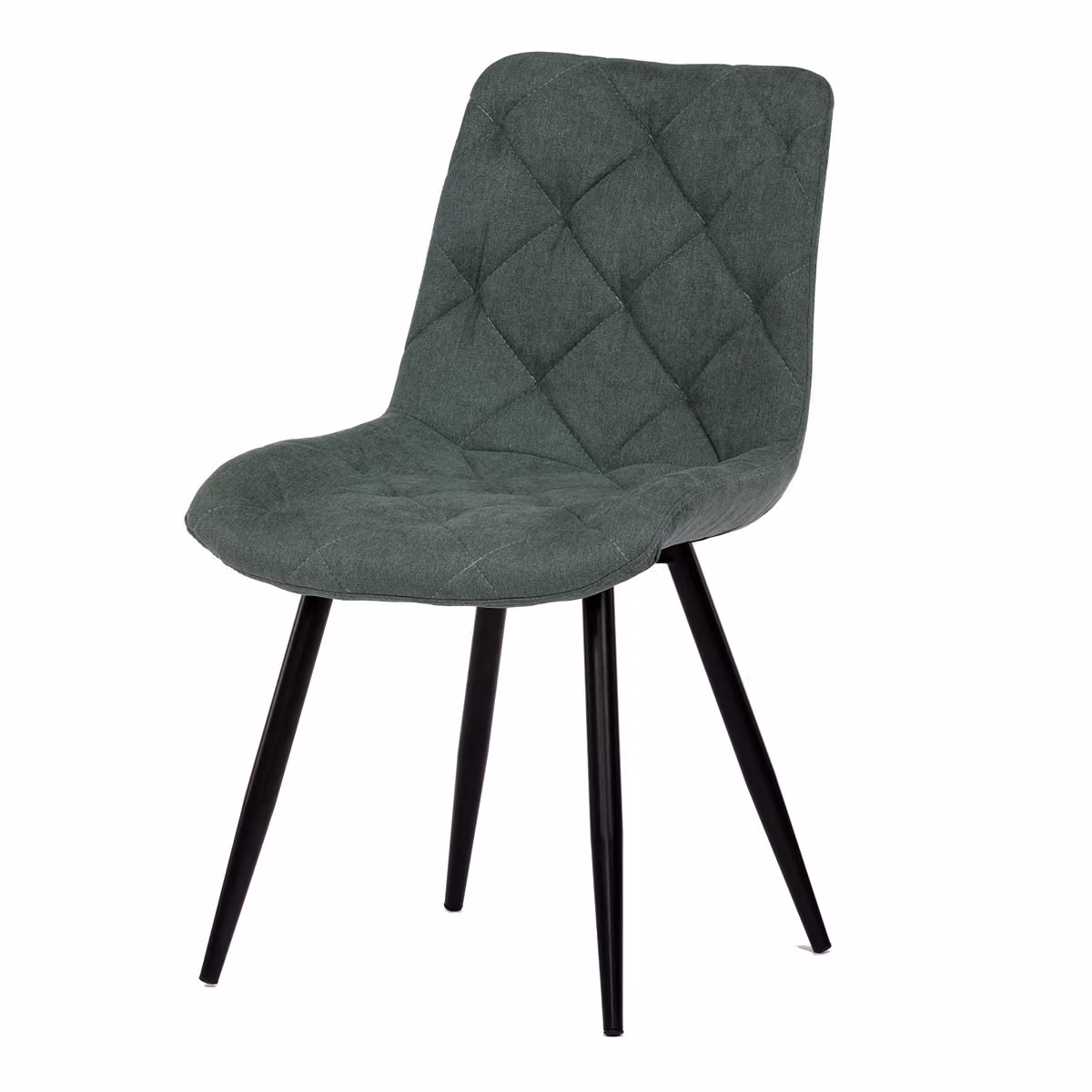 Sedia da pranzo moderna Autronic Sedia da pranzo, tessuto verde, gambe in metallo nero (CT-382 GRN2)